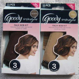 Goody Simple Styles Hair Faux Bob Kit 3 Easy Steps 10 Bobby Pins Blonde Brunette